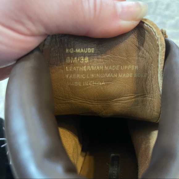 BCBG Maude Brown Suede Lace Up Heeled Booties - Picture 7 of 9